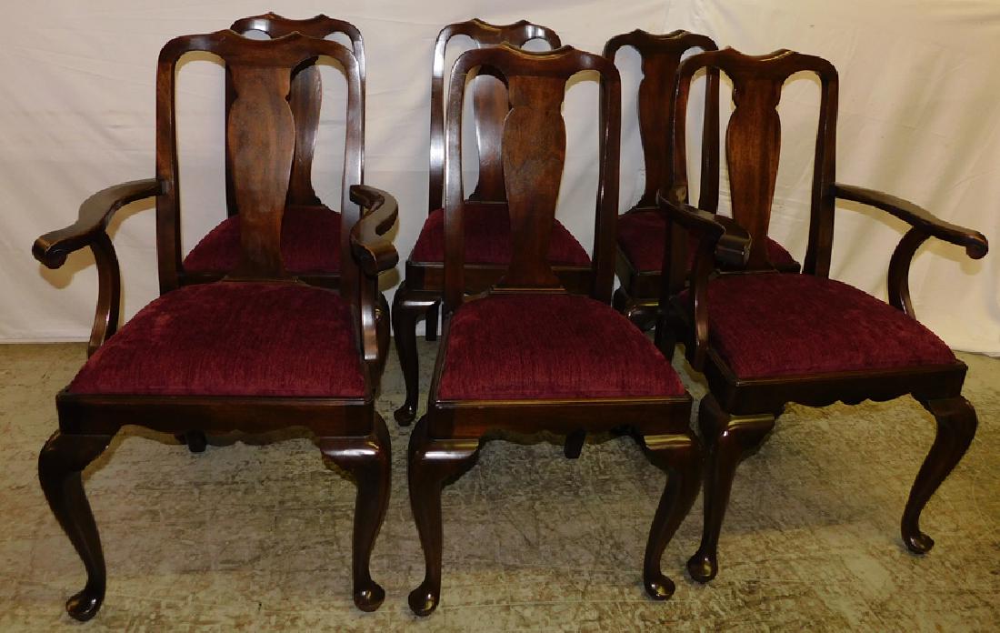 6 Mahogany Qa Dining Chairs By Henkel Harris