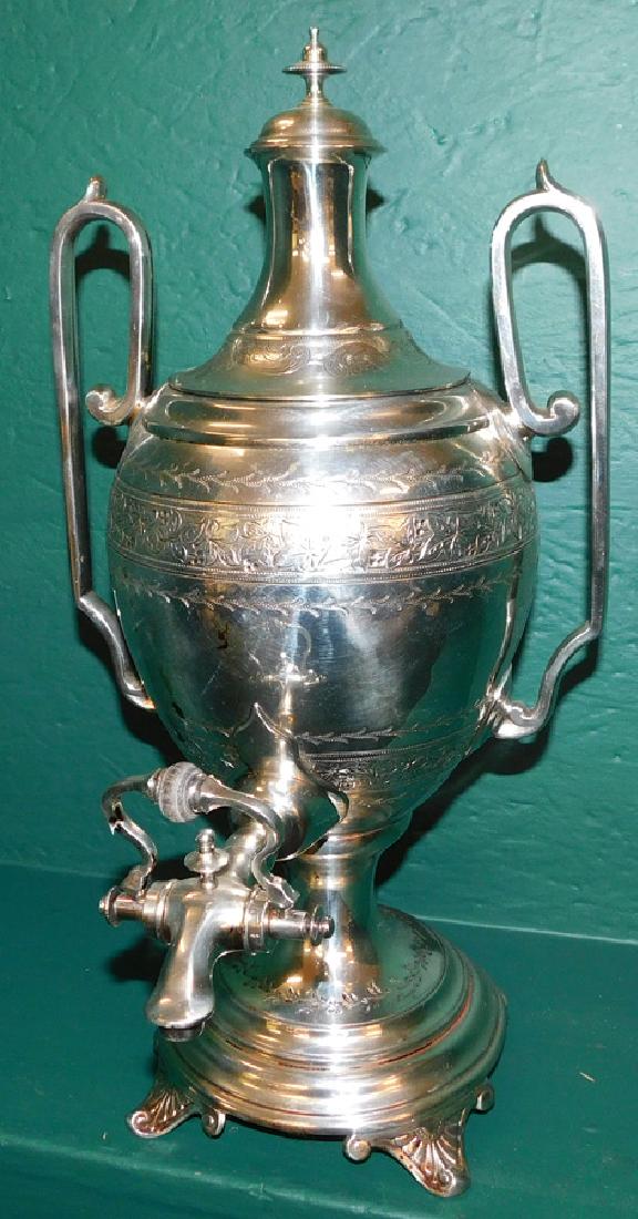 Silverplated Sheffield Tea Urn (1 of 4)
