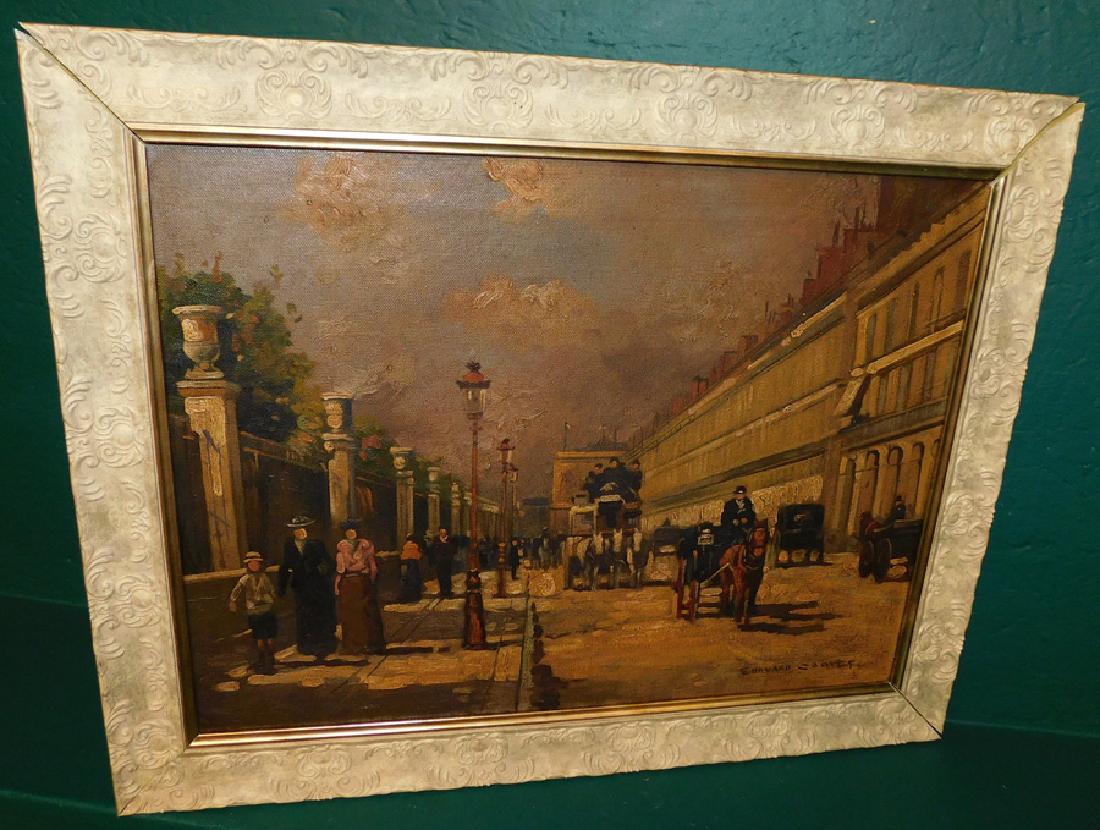 Oil on Canvas Street Scene Signed Cortez (1 of 4)