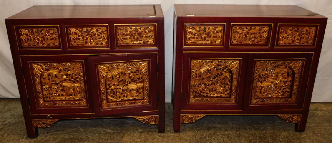 Two Teakwood Oriental Cabinets (1 of 7)