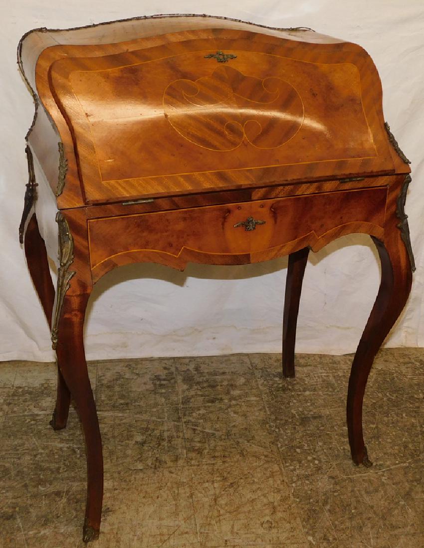 Walnut Inlaid French Desk W/ Bronze Mounts (1 of 6)