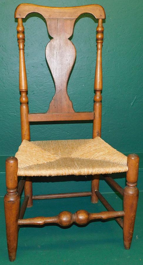 Cherry Rush Seat Fiddle Back NE Side Chair
