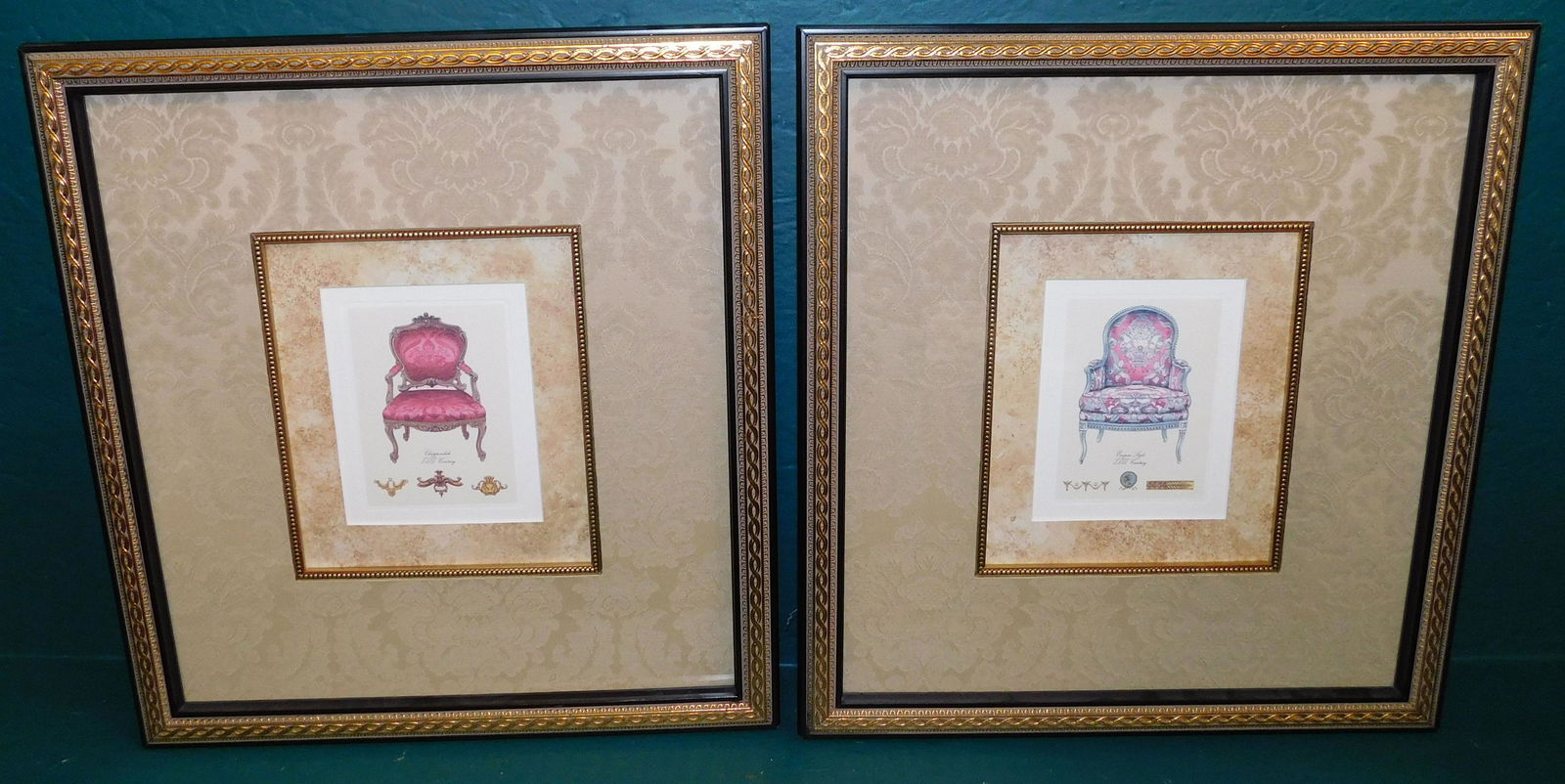 Pair Framed Prints Of Chairs (1 of 6)