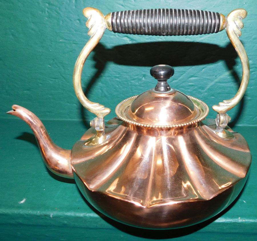 Copper Tea Kettle: Copper Tea Kettle. 10" Dia 8" H