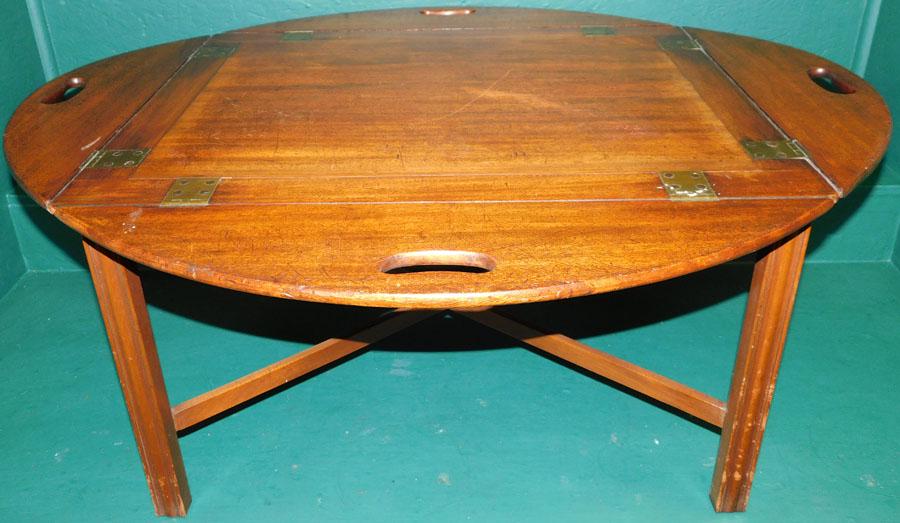 19th C Mahogany Butlers Tray Tea Table (1 of 3)