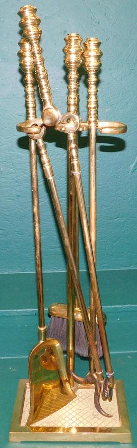 5 Pc Cast Brass Fire Tools By Virginia Metalcrafters (1 of 4)