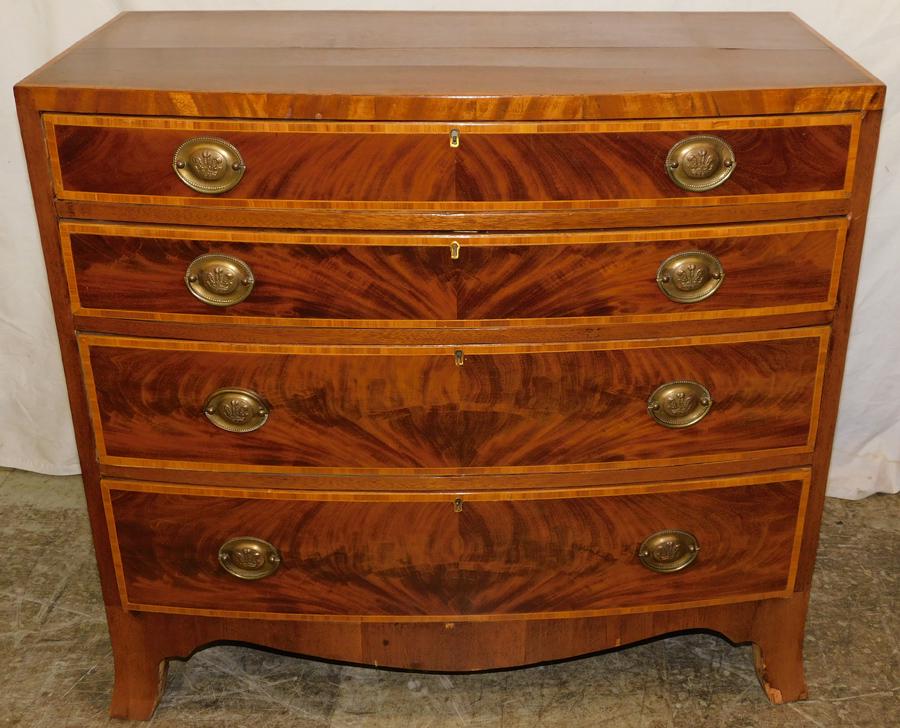 English Hepplewhite Bow Front Chest (1 of 4)