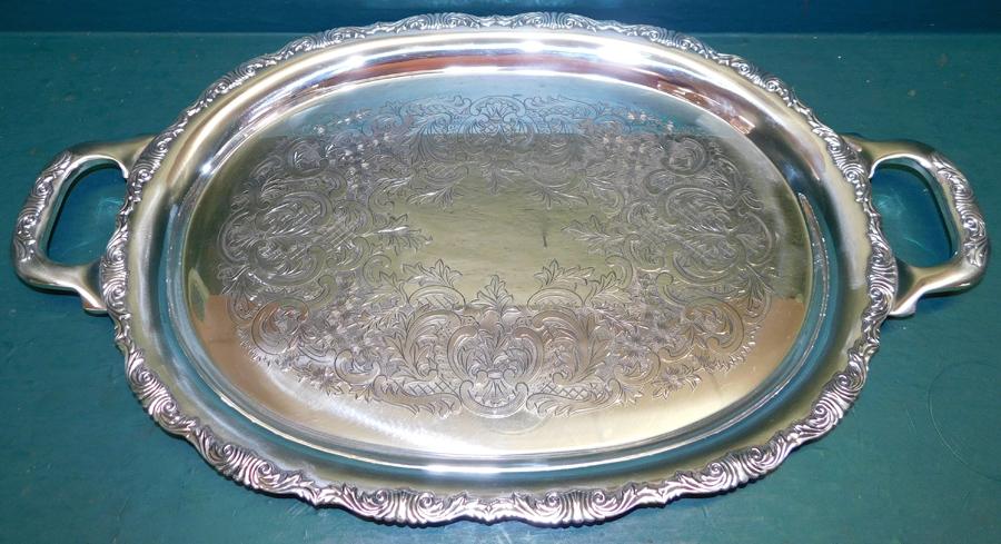 Sterling .950 Serving Tray. 77.29 troy oz. (1 of 3)