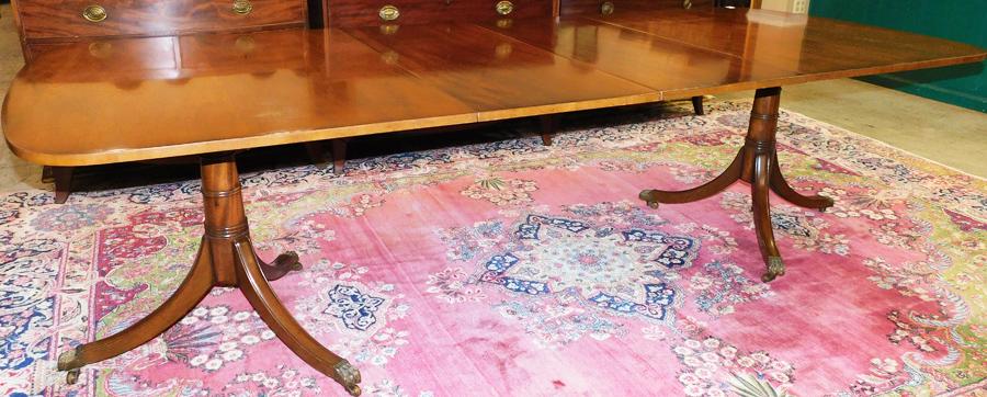 Mahog 2 Pedestal Kittinger dining Table w/ 2 leaves (1 of 4)