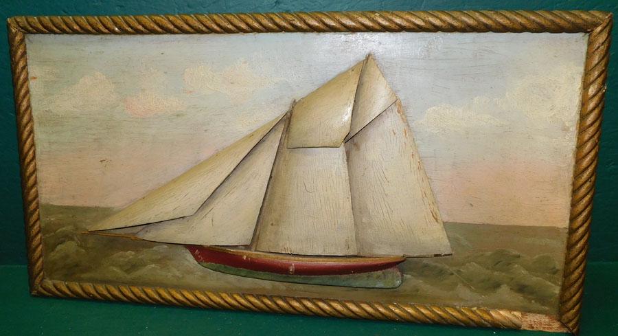 Sailboat Diorama: Sailboat Diorama. 29" X 15 1/4"