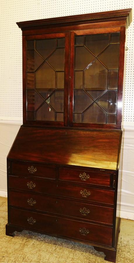 19th C Mahogany Georgian Slant Front Secretary (1 of 4)