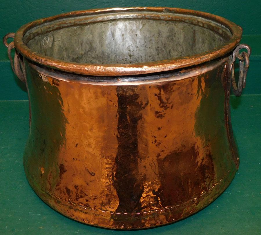 19th C Copper Pot W/ Wrought Iron Handles (1 of 3)