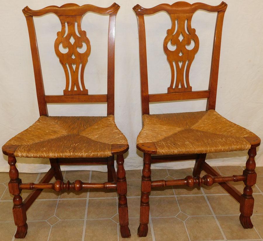 18th C Pr Maple Chipp Side Chairs By William Hosmer (1 of 4)