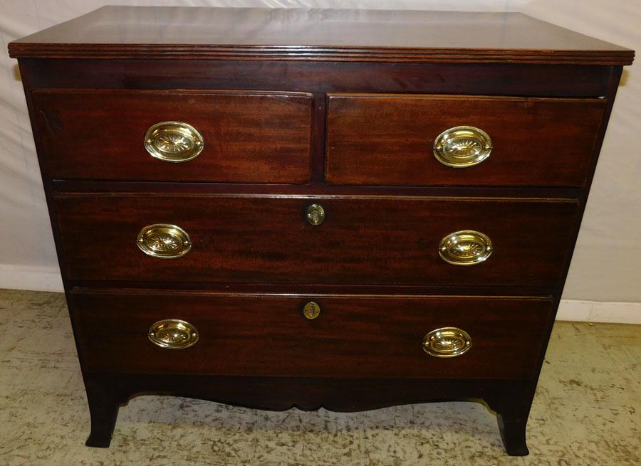 19th C Mahogany Banded Top 2/3 Chest (1 of 6)