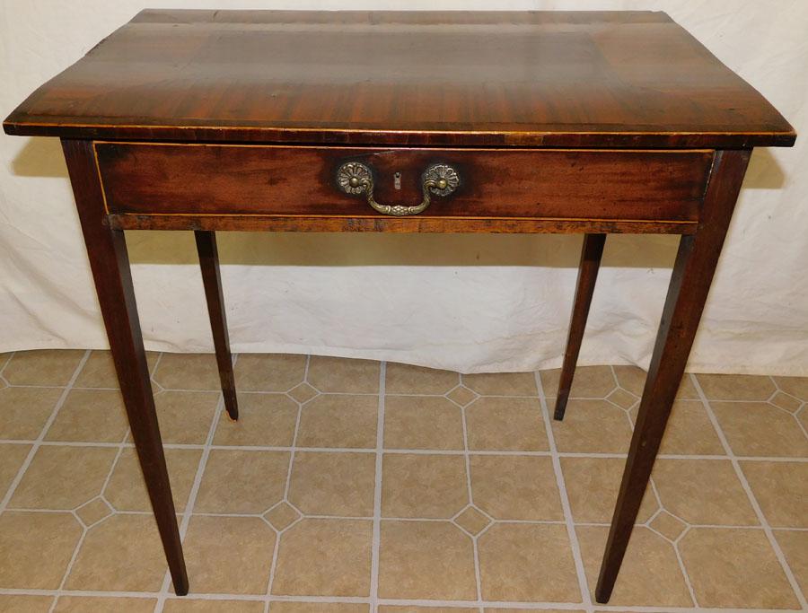 19th C Mahogany Inlaid One Drawer Work Table (1 of 6)
