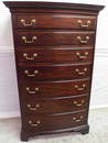 Mahogany Bow Front Tall Chest By Henkel Harris