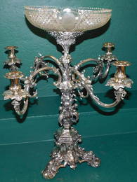19th C Silver Plate Candelabra/ Epergne In Nautical