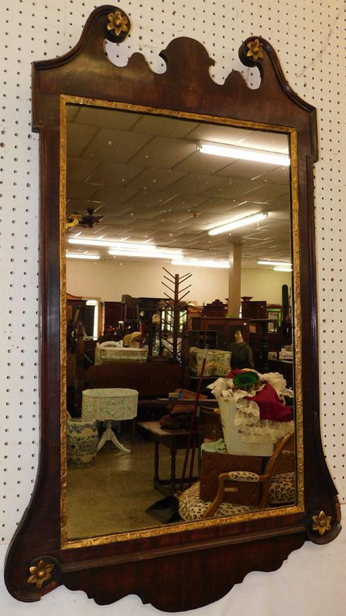 19th C Mahogany Chippendale Mirror (1 of 4)