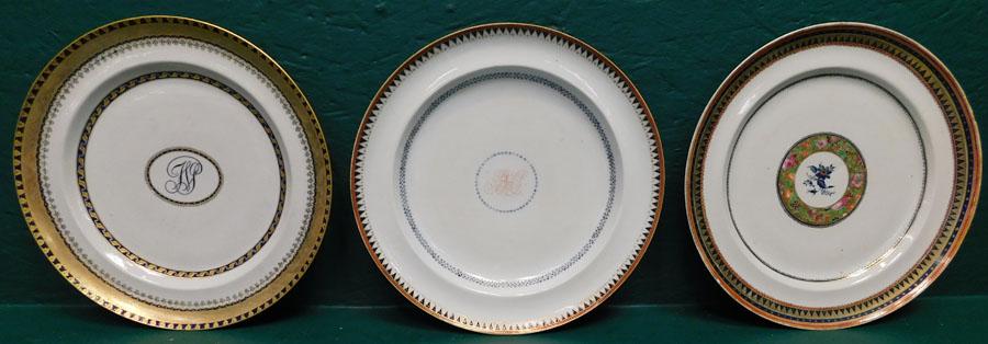 Three 18th C Chinese Export Plates (1 of 5)