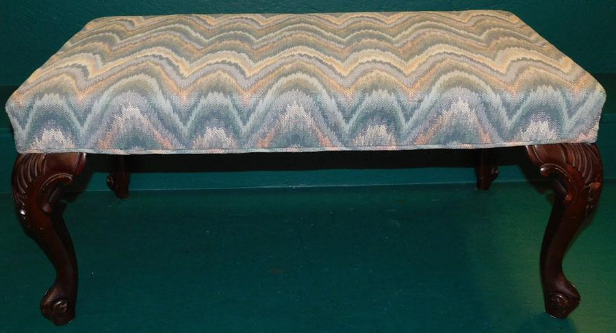 Mahogany Upholstered Top Bench (1 of 2)