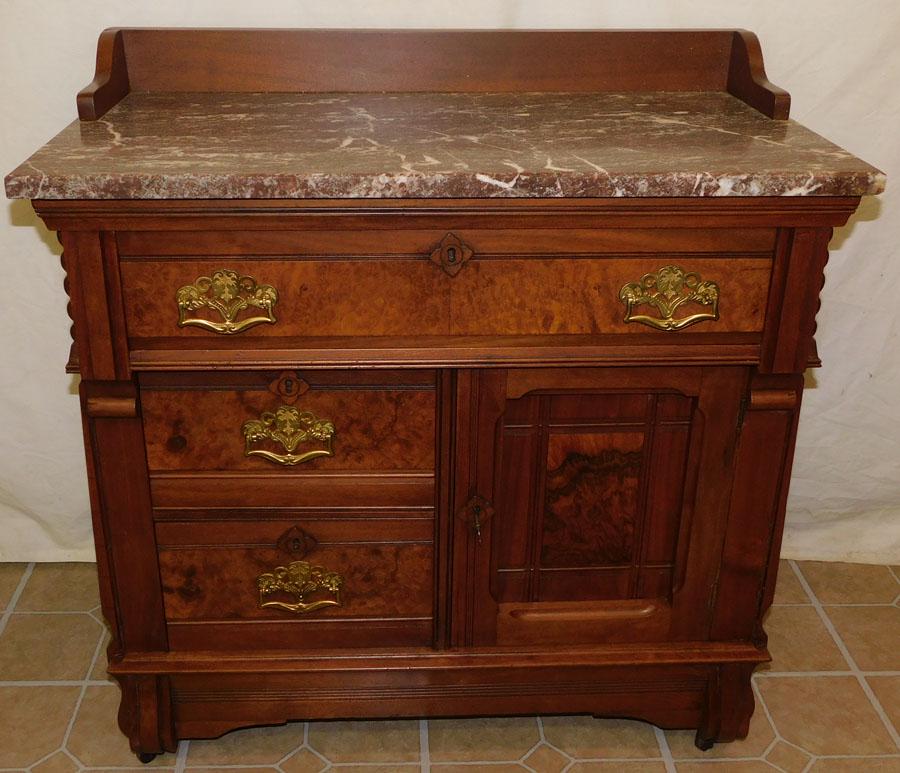 Victorian Marble Top Walnut Wash Stand (1 of 4)
