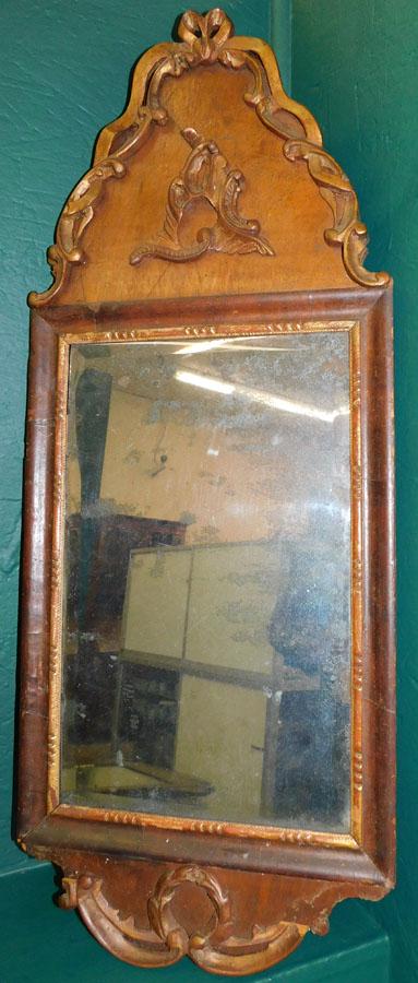 19th C Walnut Queen Anne Mirror (1 of 2)