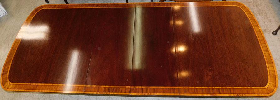 Mahogany Race Track Top Two Pedestal Dining Table (1 of 4)