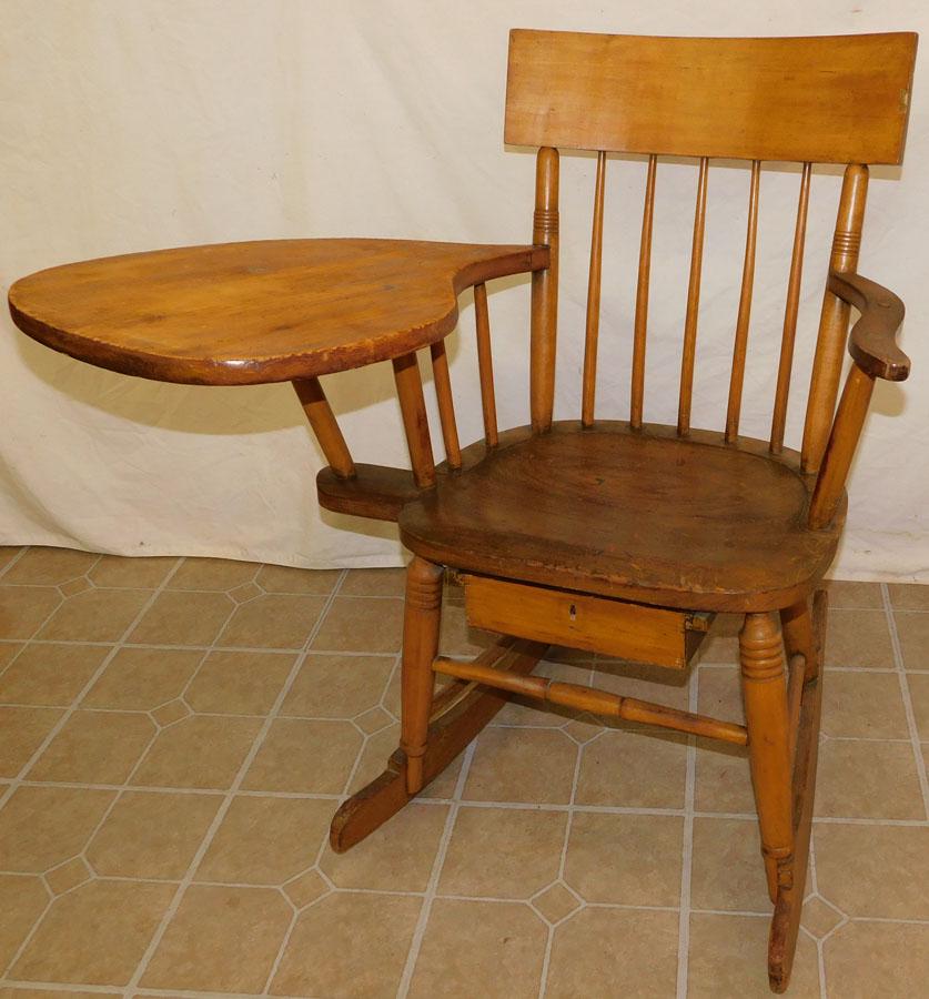 19th C Windsor Maple Rocker School Desk (1 of 4)