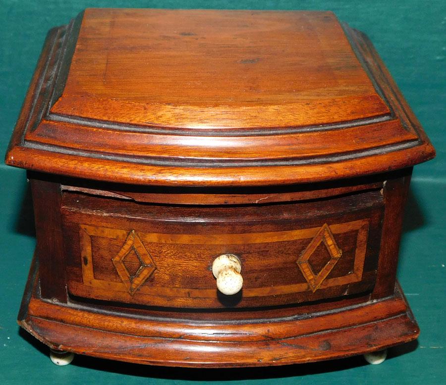 Mahogany Inlaid One Drawer Miniature Chest (1 of 3)