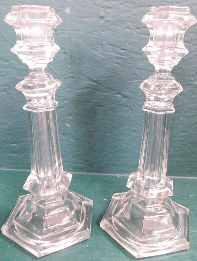 Pair Val St. Lambert Glass Candlesticks (1 of 2)
