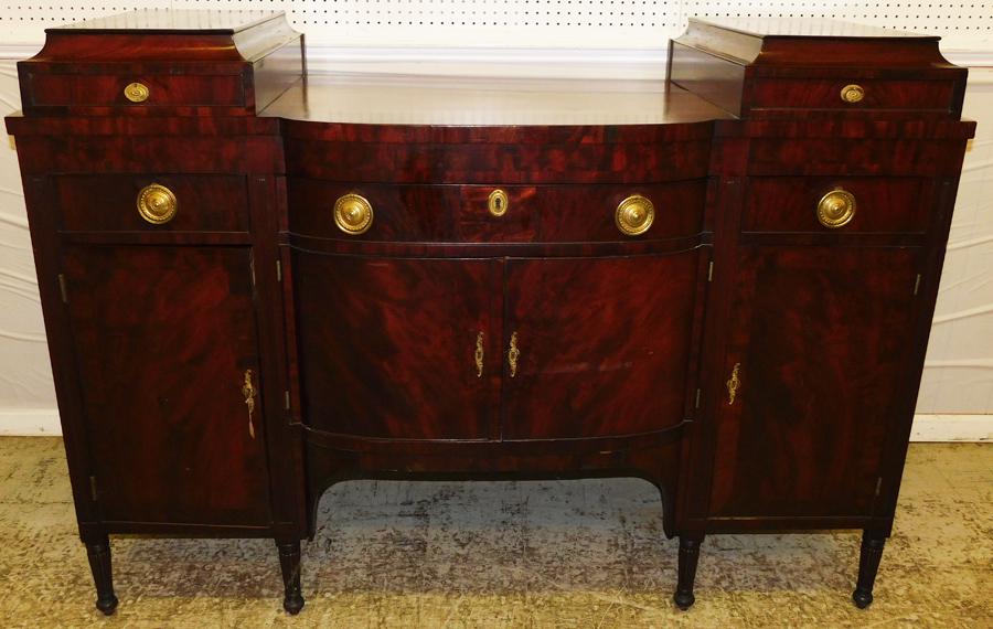 Mahogany Sheraton Bow Front Side Board (1 of 7)