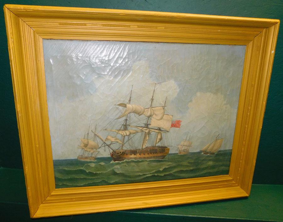 19th C OOC British Sailing Ship (1 of 3)