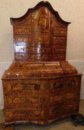 Dutch Burl Wal Secretary W/ Secret Compartments