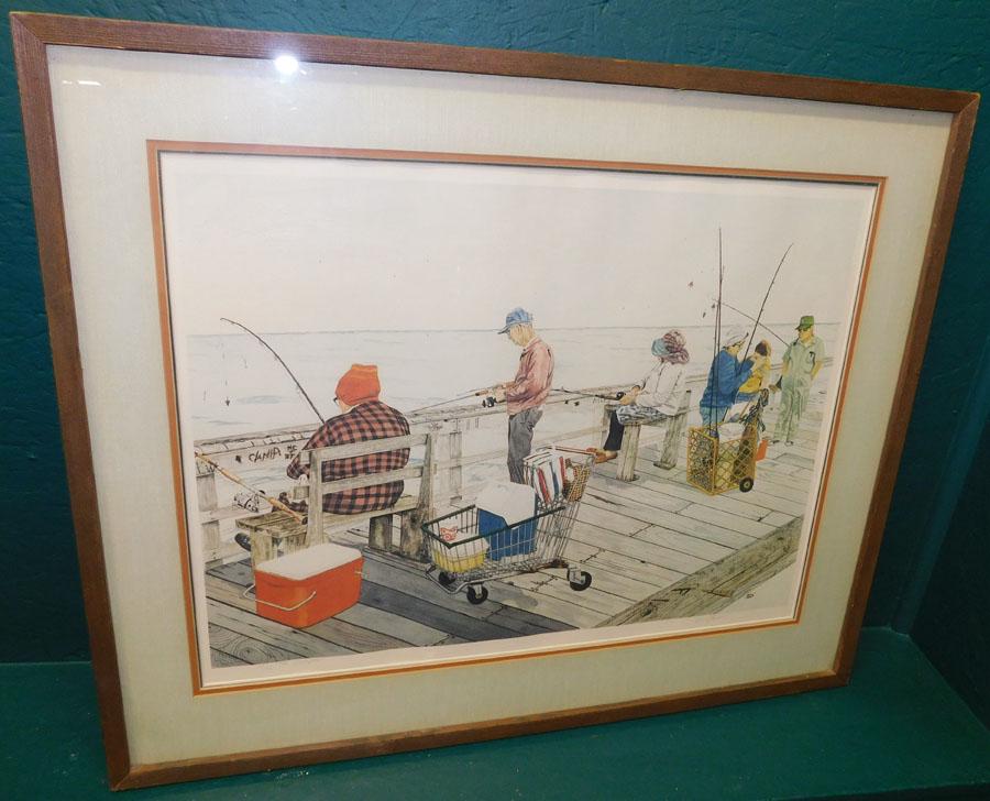 Signed & Numbered Print Of Fishing On Pier (1 of 5)