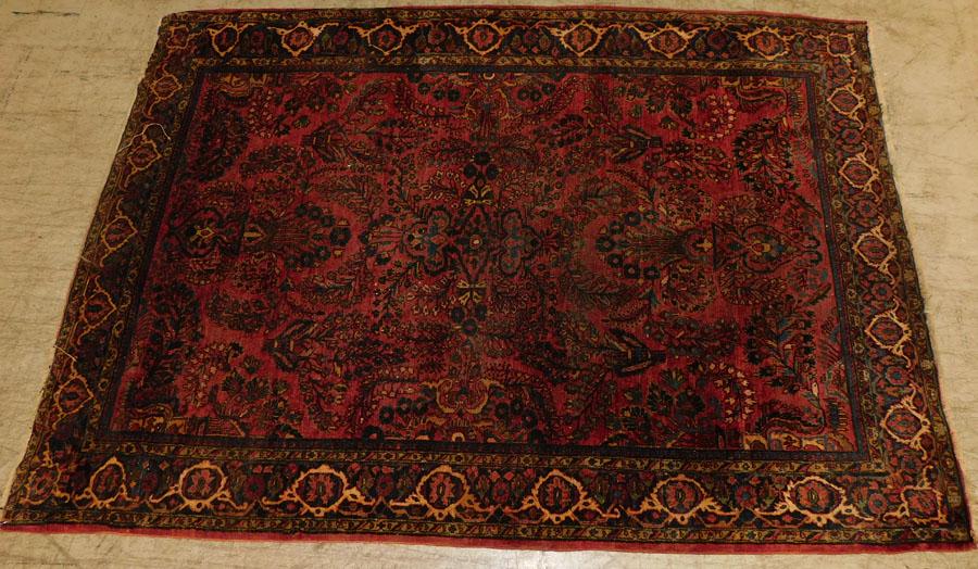 4' 4" X 6' 0" Handmade Sarouk Rug: 4' 4" X 6' 0" Handmade Sarouk Rug.