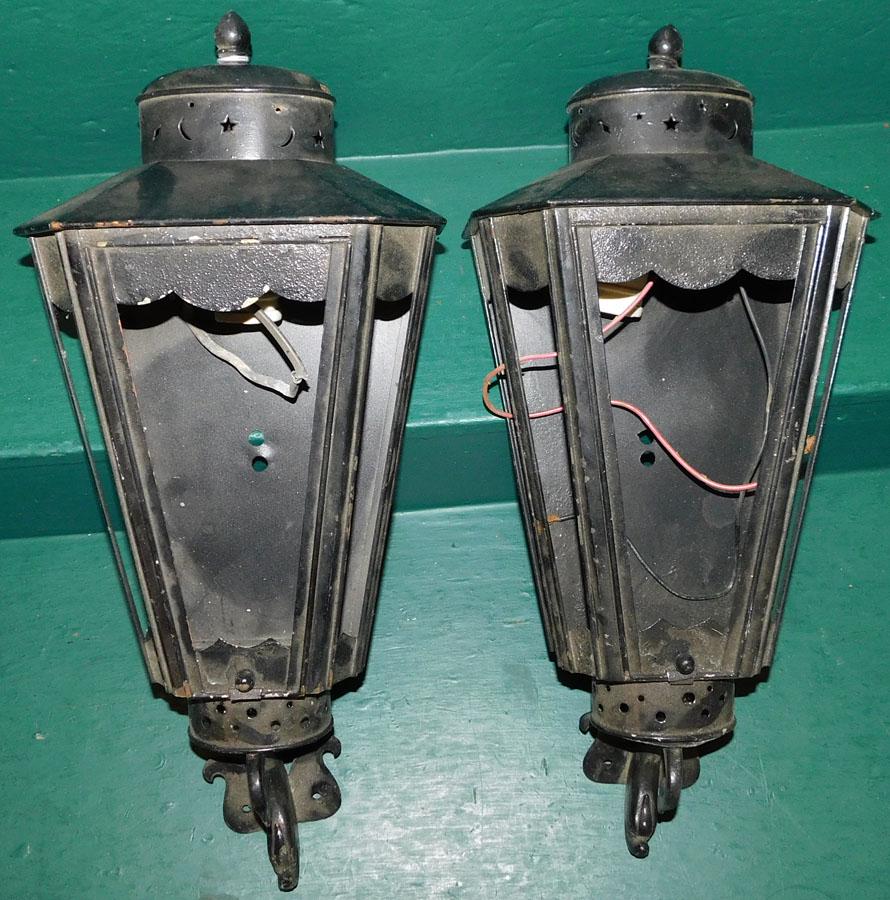 Pair Black Iron Lanterns (1 of 2)