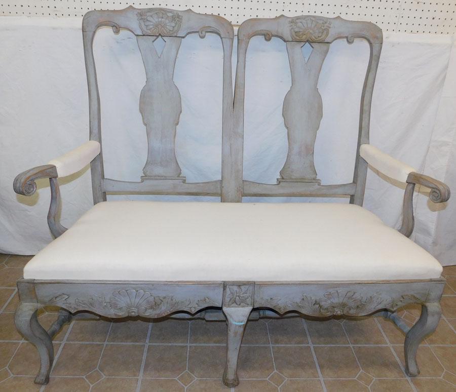 Grey Painted Swedish Settee (1 of 4)