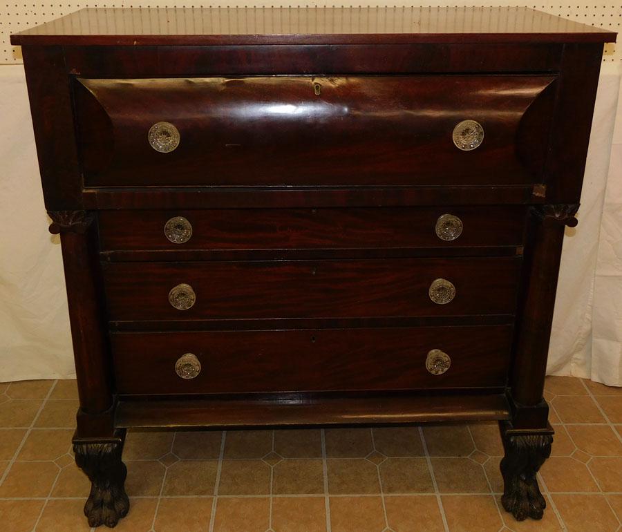 19th C Empire Mahogany 4 Drawer Chest (1 of 7)
