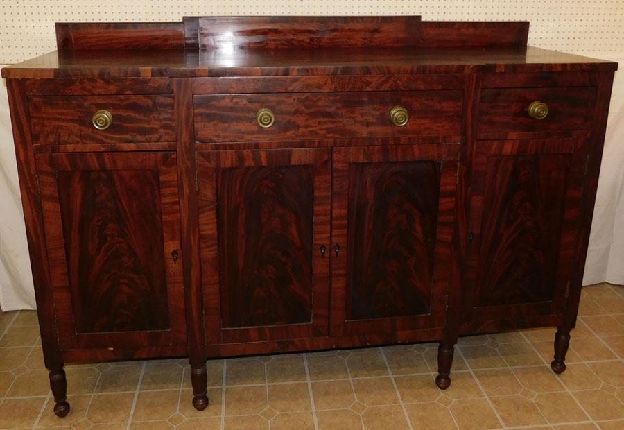 19th C Figural  Mahog Sheraton Side Board (1 of 8)
