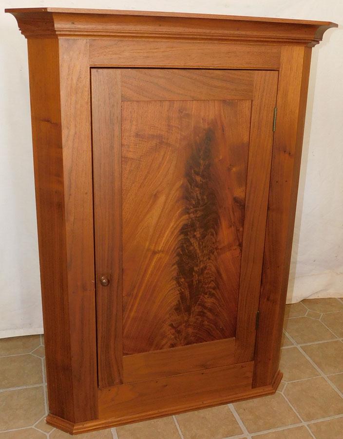 Walnut Cabinet Made Hanging Corner Cabinet (1 of 3)