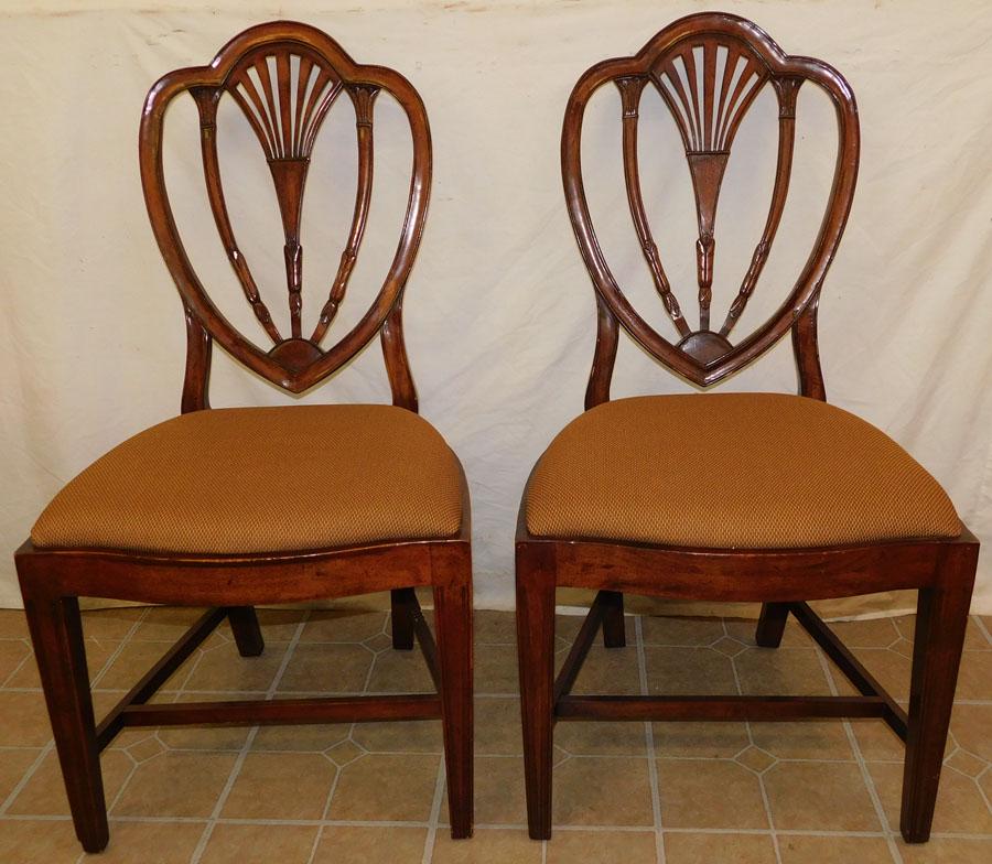 Pair Mahogany Shield Back Chairs (1 of 3)