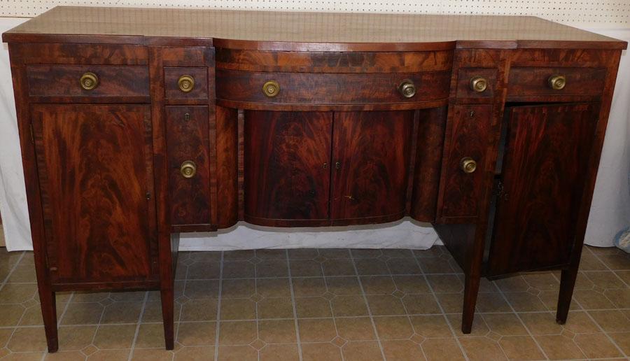 19th C Figural Mahogany Sheraton Side Board (1 of 8)