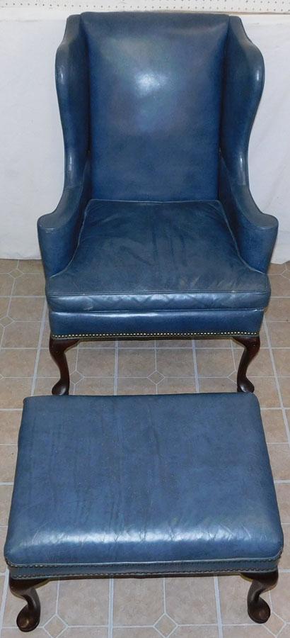 QA Leather Wing Chair & Ottoman By Old Hickory Tannery (1 of 4)
