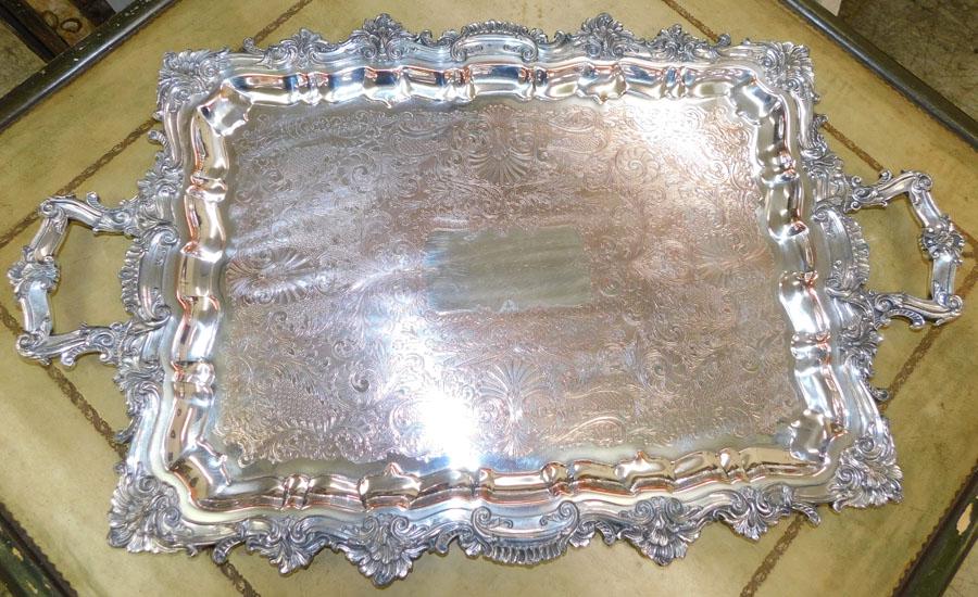 Silverplate On Copper Serving Tray (1 of 3)