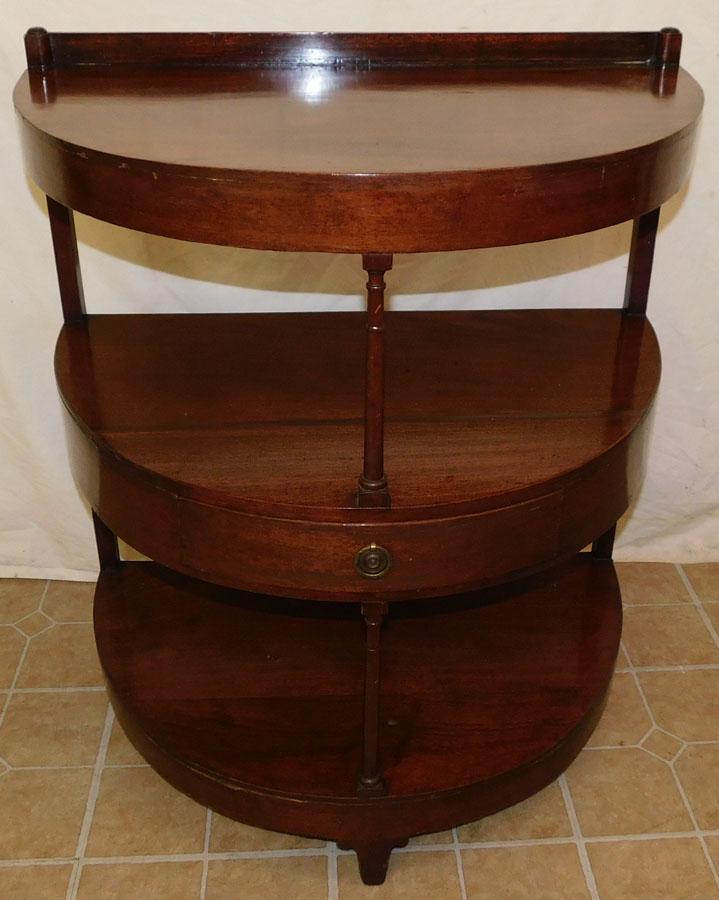 19th C Mahogany English Demilune Server (1 of 3)