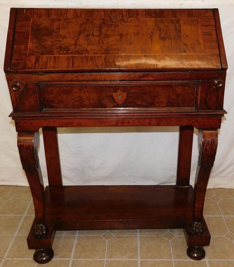 19th C Inlay Burl Walnut Slant Front Desk (1 of 8)