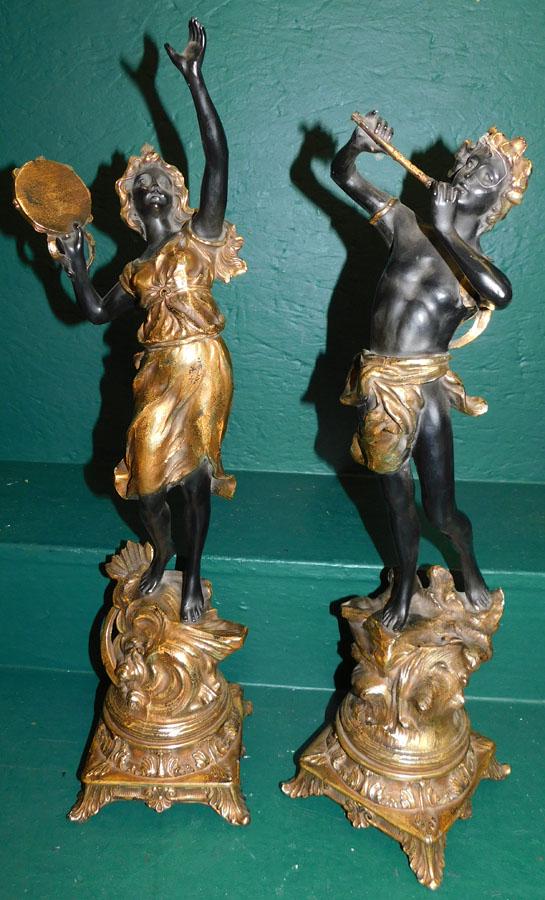 Pair Metal Blackamoors: Pair Metal Blackamoors. 24" H