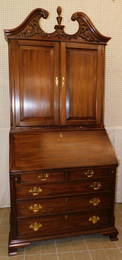 Henkel Harris Black Walnut Broken Arch Secretary