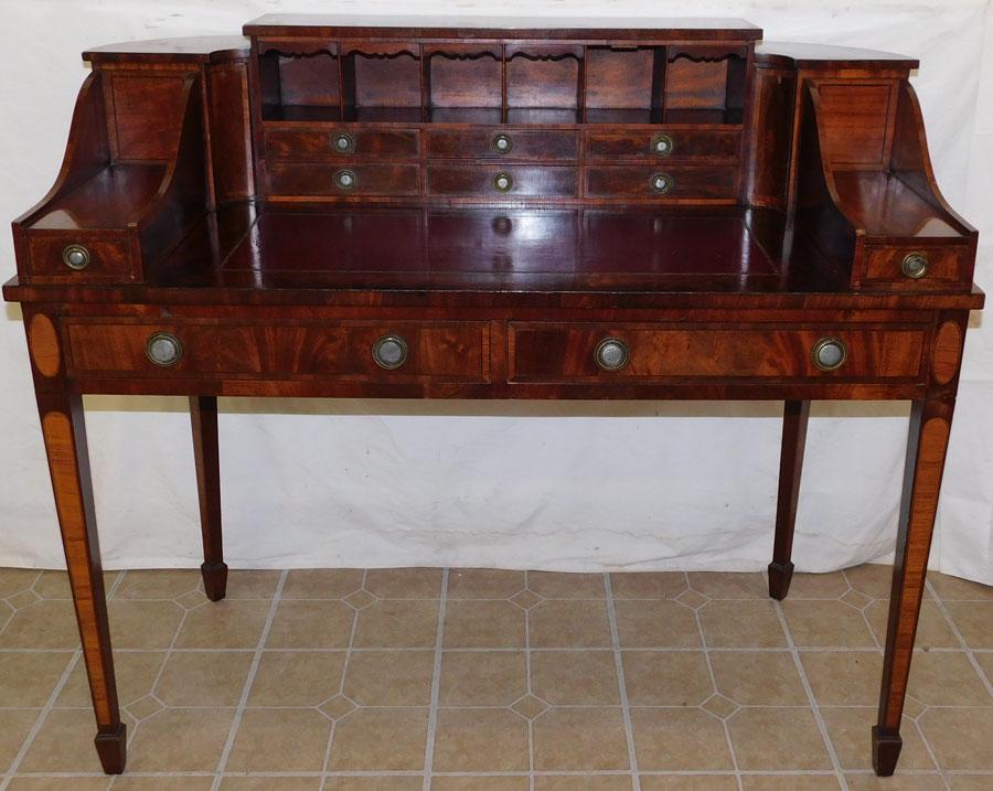 19th C Mahogany Inlay Carlton House Desk (1 of 7)