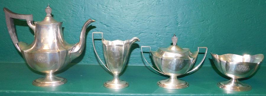 4 Pc Sterling Tea Set 41.4 toz (1 of 5)
